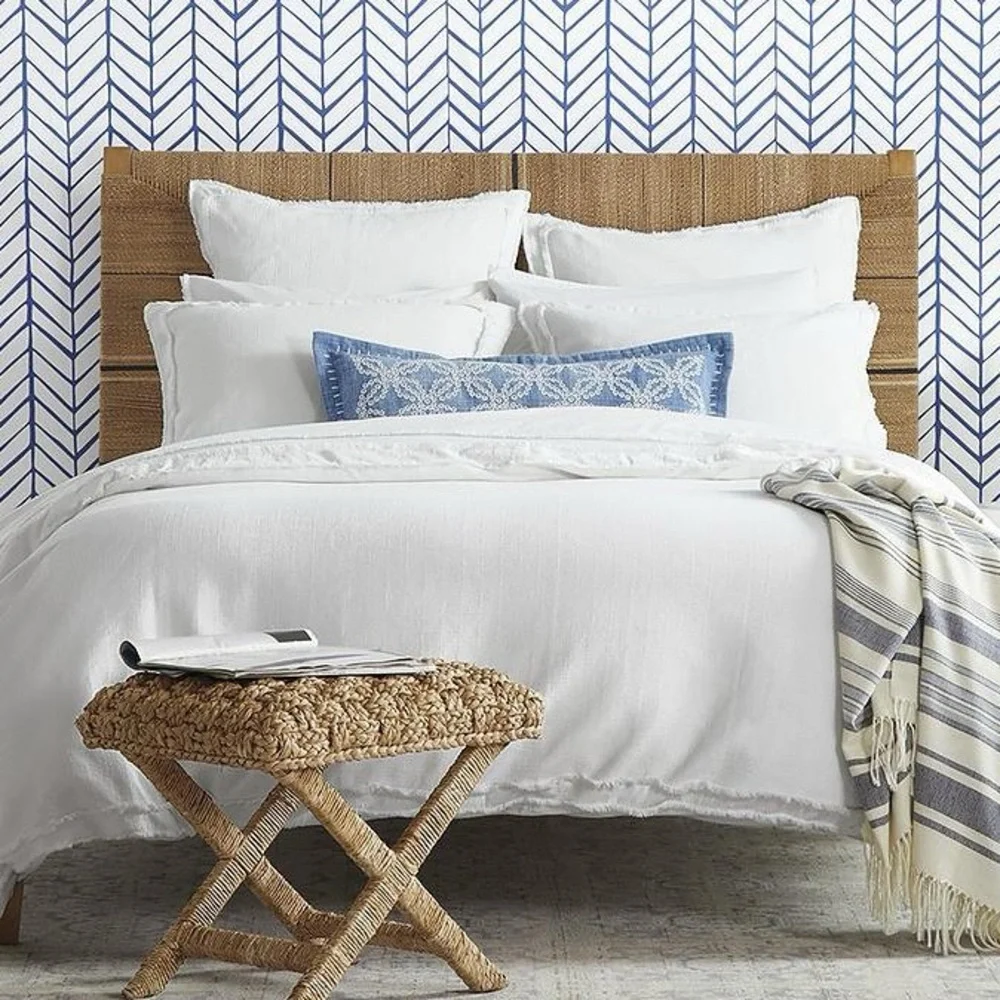 Serena and Lilly Positano Linen Euro Sham in pure white set of 2